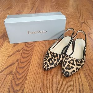 Franco Sarto leopard sling backs